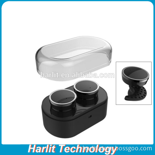 Mini Wireless In-ear Headphones Headset With Mic And Power Bank Charge Case Black